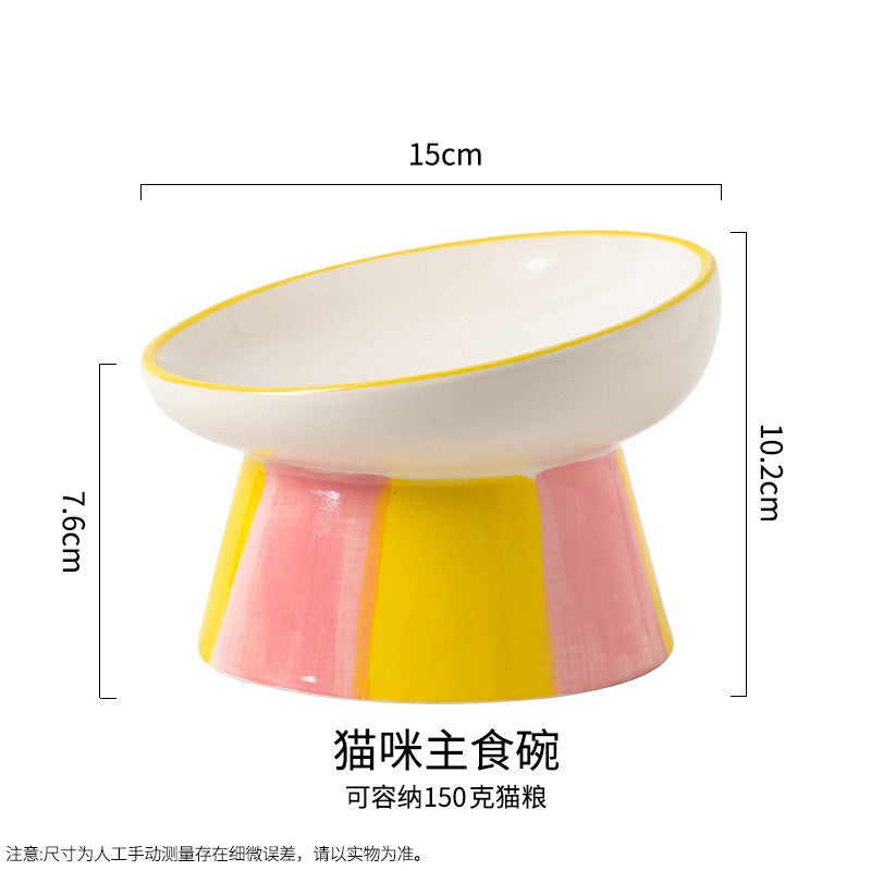 Color Stripes Elevated Bowl