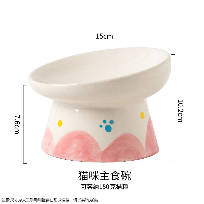 Pink Wave Elevated Bowl
