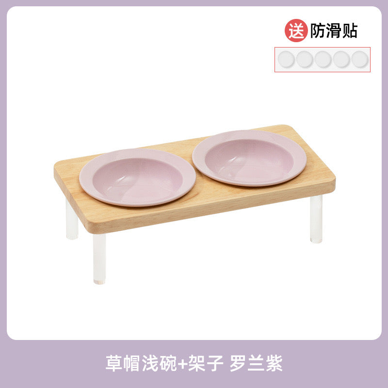 Hat-Shaped Bowl Set With Wooden Base