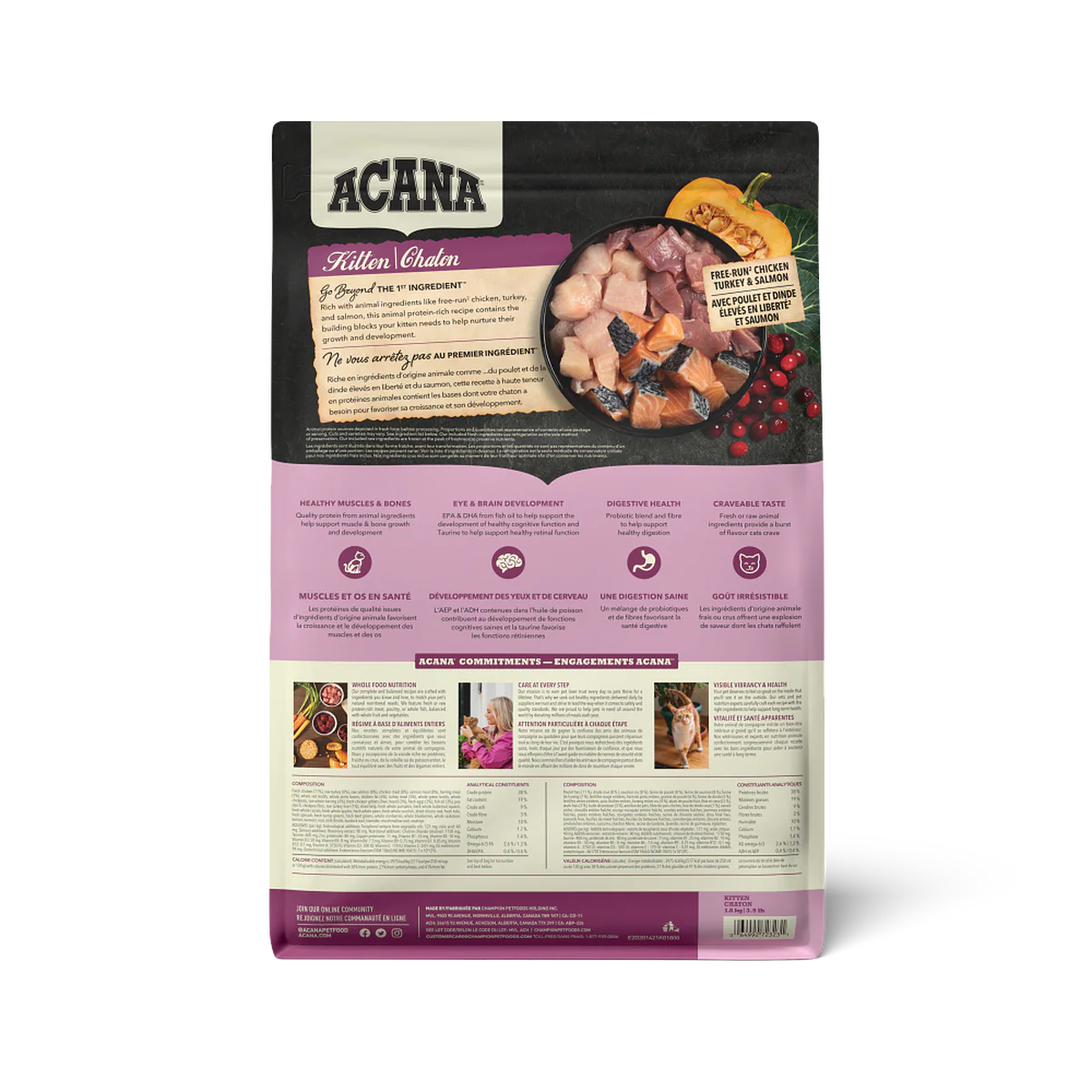 ACANA Highest Protein Free-Run Chicken Turkey & Salmon Kitten Cat Food 1.8kg