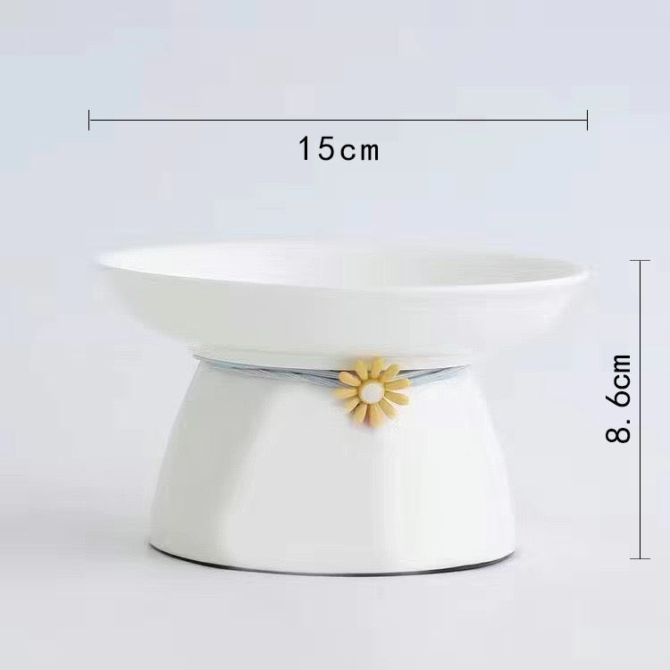 Cat Bowl with Daisy Tie