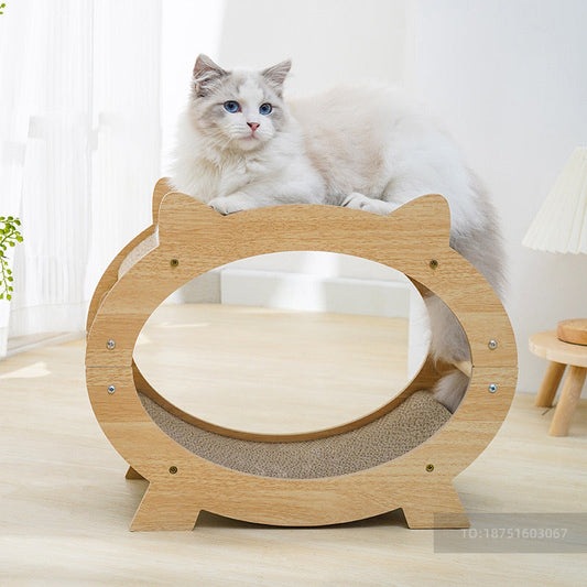 Cat Shape Wooden Scratcher