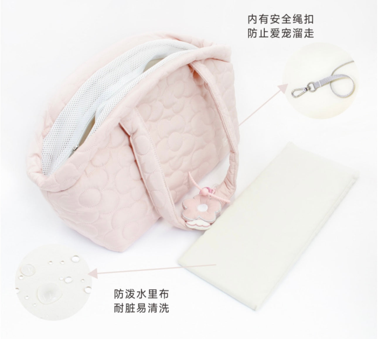 Floral Quilted Pet Bag