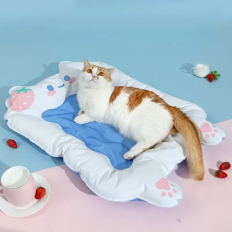 Rectangular Strawberry Cat Cooling Mat
