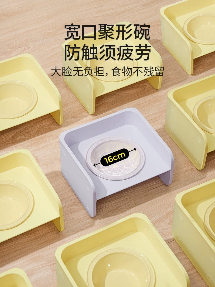 Mango Square Cat Bowl With Stand