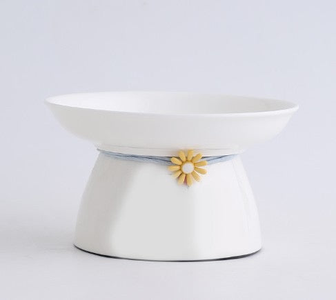 Cat Bowl with Daisy Tie