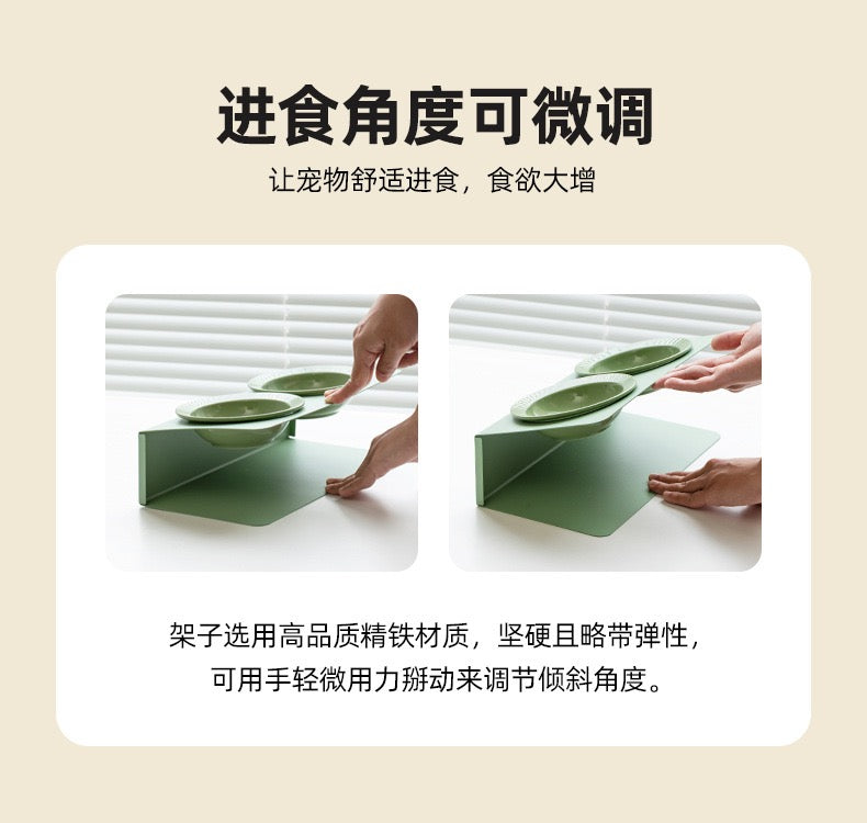 Straw Hat Bowl Set With Metal Stand