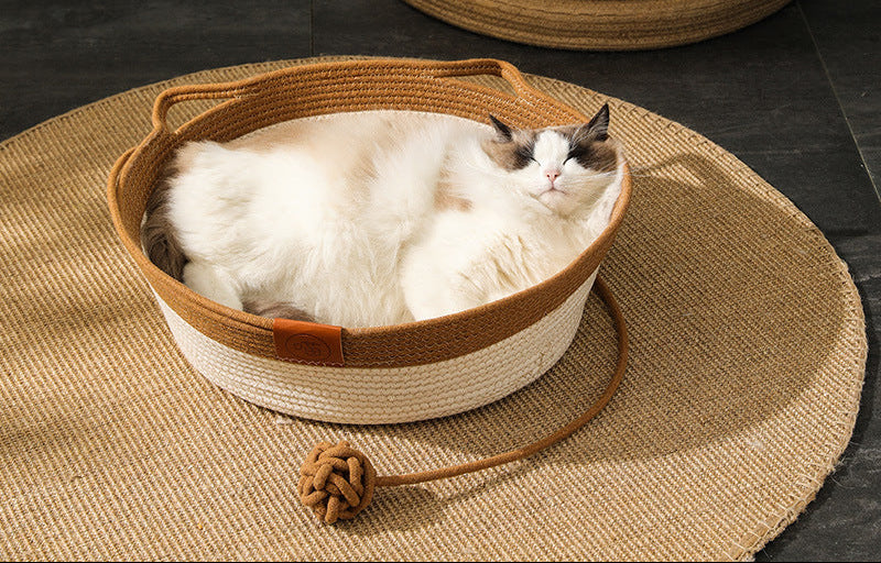 Rattan Cat Nest with Tail