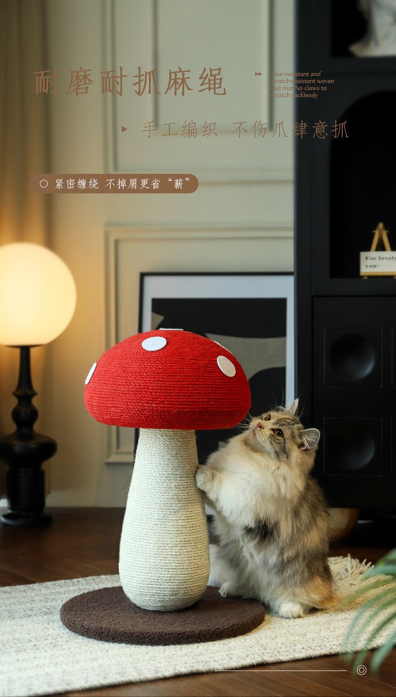 Mushroom Cat Scratching Post Tall