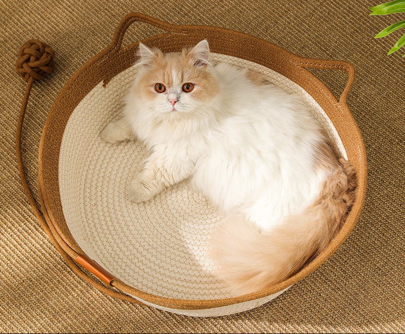 Rattan Cat Nest with Tail