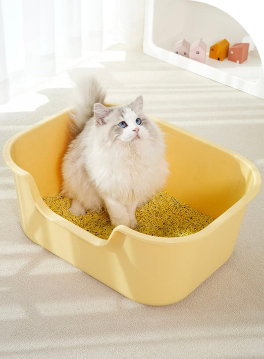 Creamy Open Litter Box
