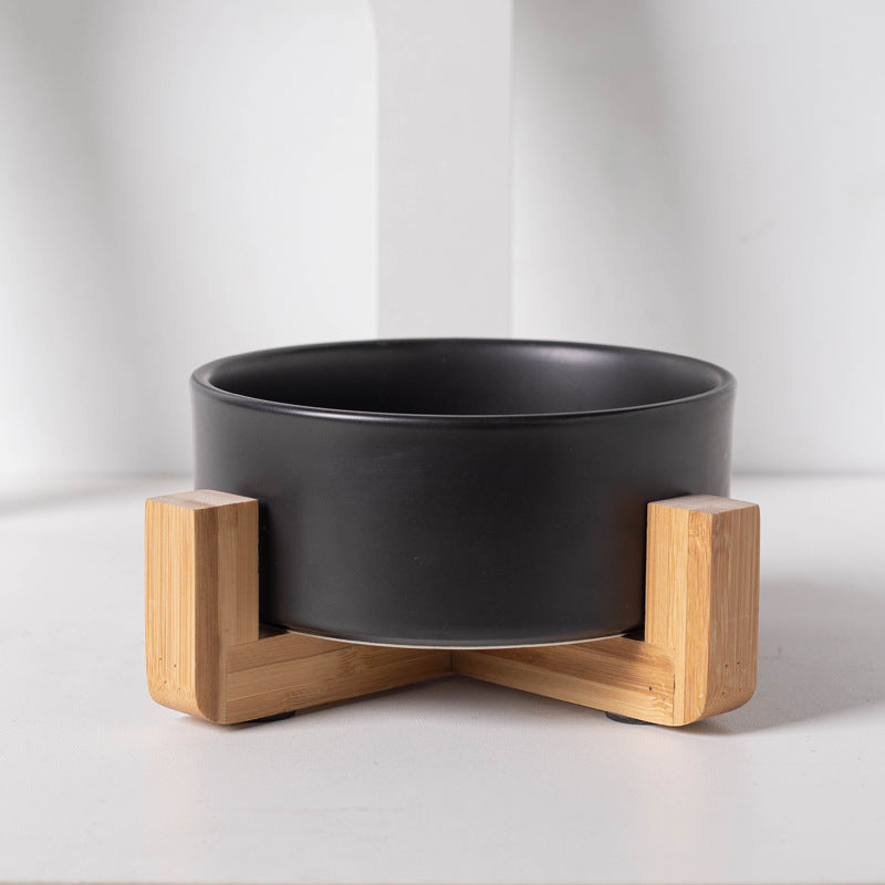 Ceramics Bowl with Bamboo Stand