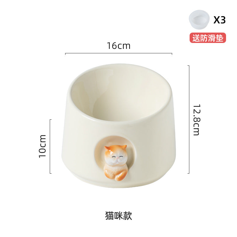 Ceramic Bowl With Caven Cat