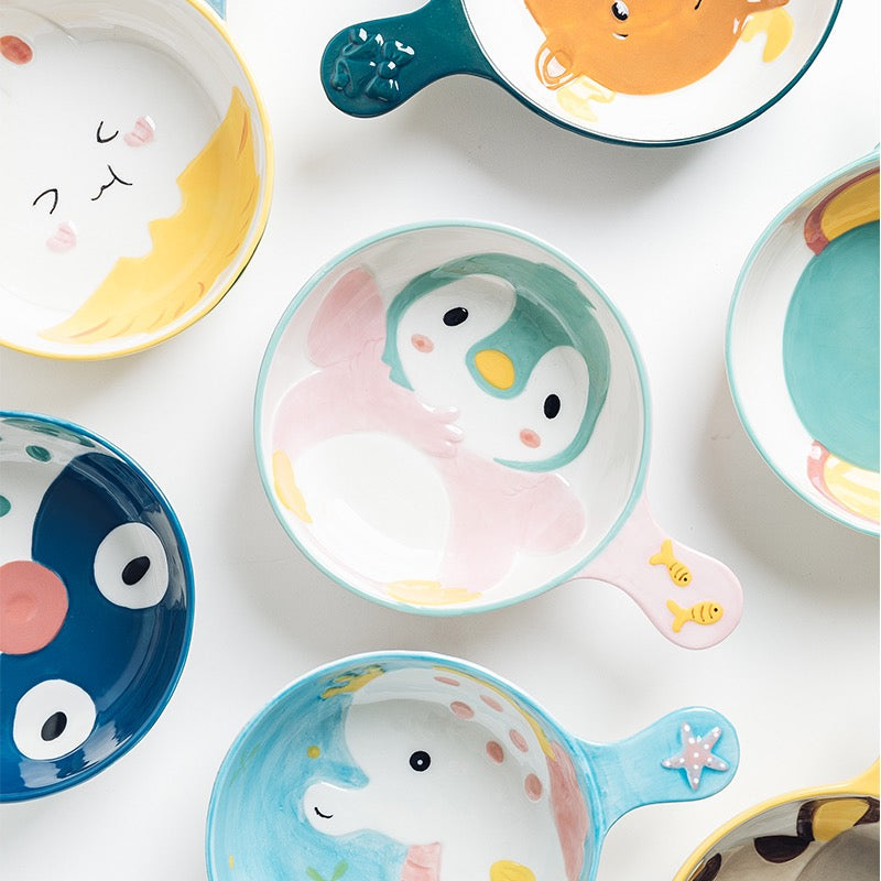 Cute Animal Bowl with Handle