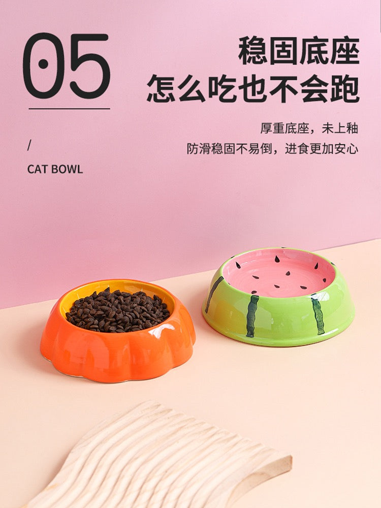 Fruit Flat Cat Bowl