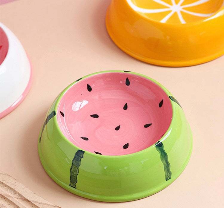 Fruit Flat Cat Bowl