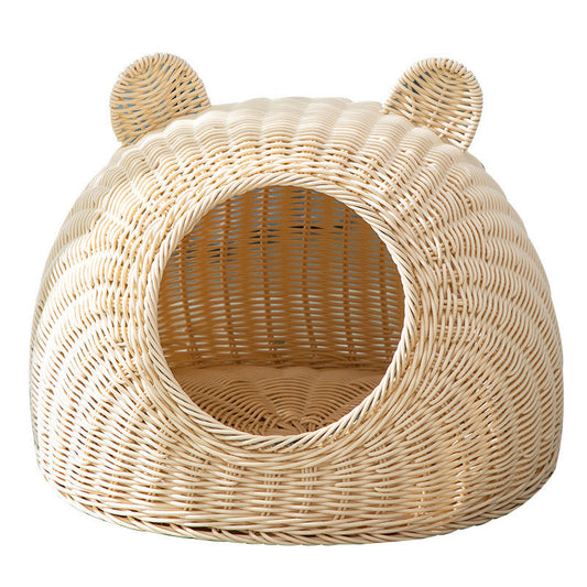 Cat Shape Rattan Bed