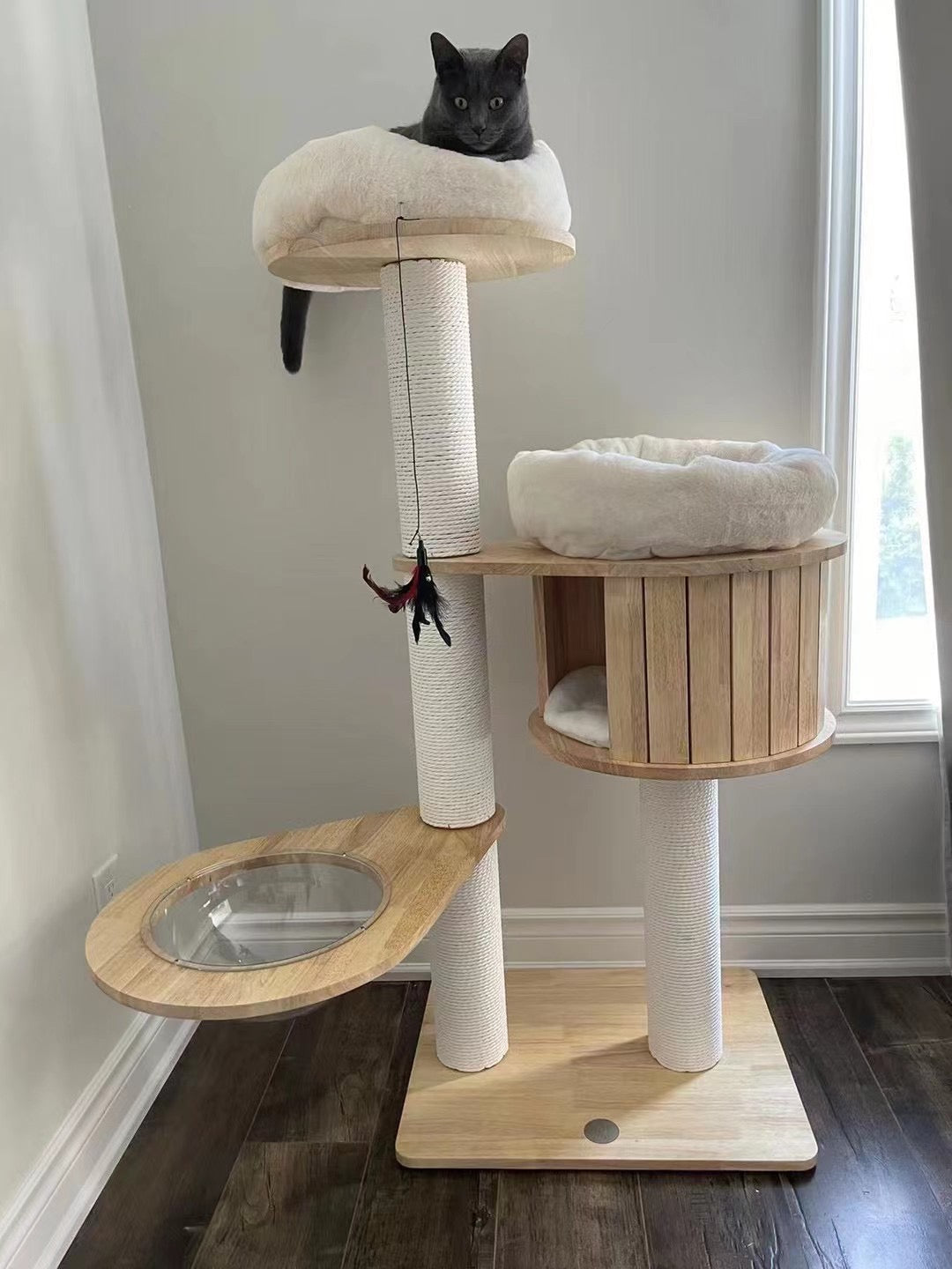 3-Layer Wooden Cat Tree