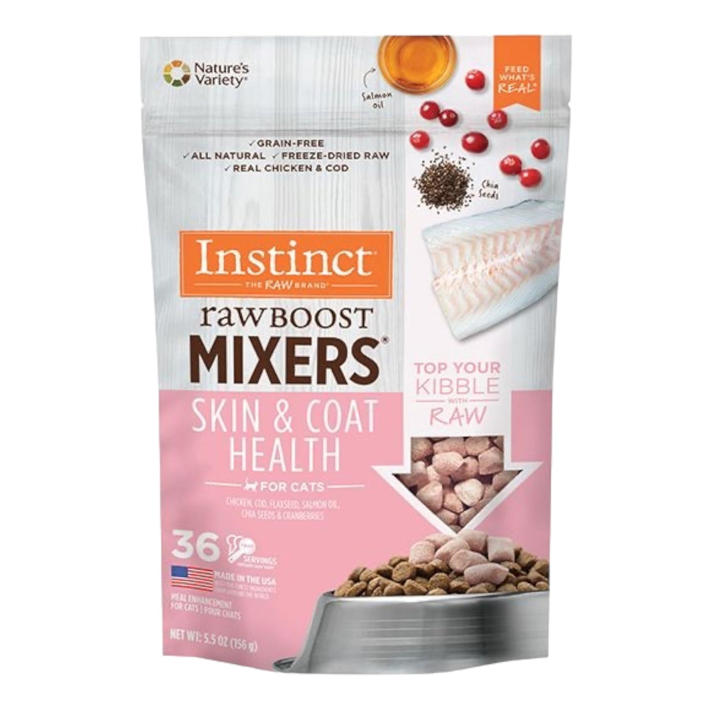 Instinct Raw Boost Mixers Skin And Coat Health Cat 5.5oz