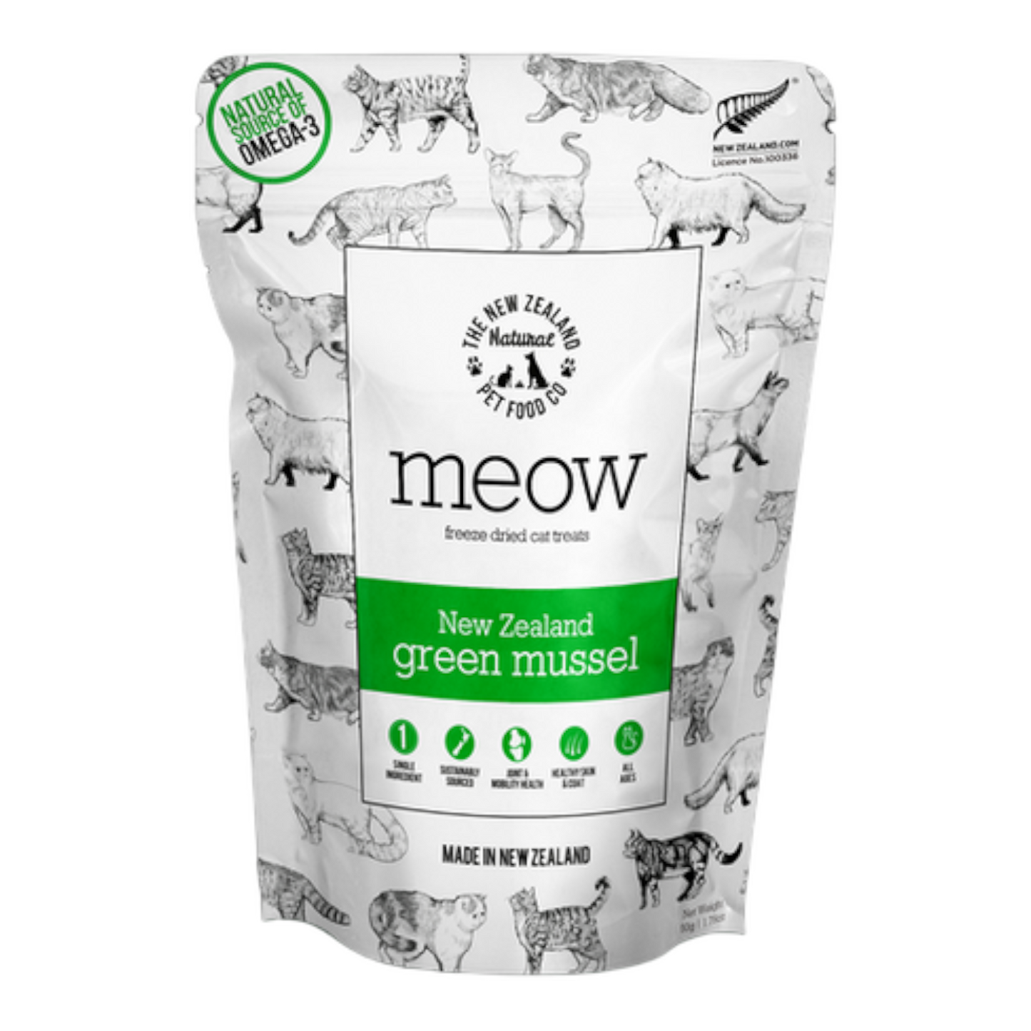 Meow Green Lipped Mussels 50g