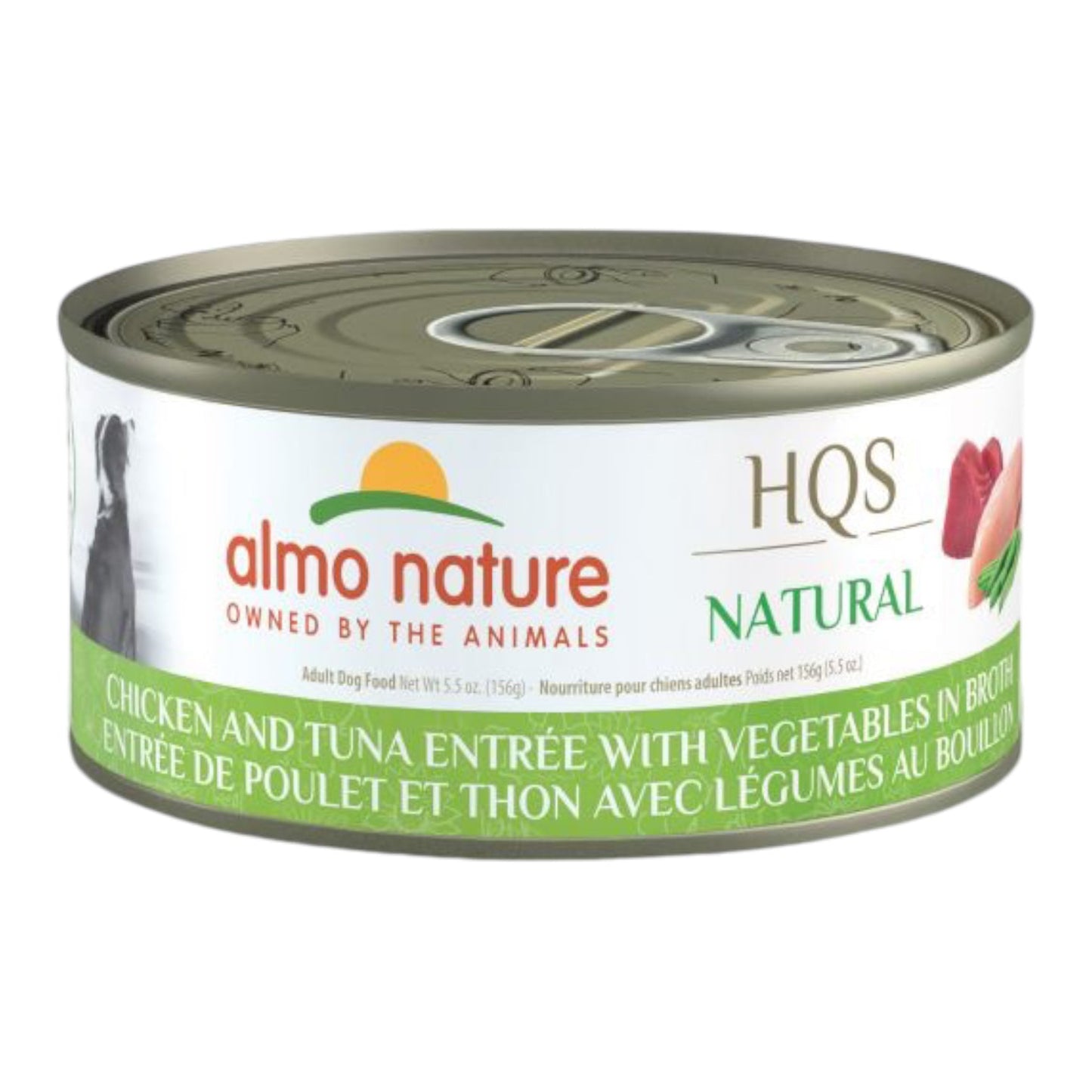 Almo Nature HQS Natural Entrée Dog Food - Chicken And Tuna With Vegetables In Broth 156g