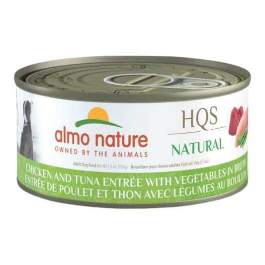 Almo Nature HQS Natural Entrée Dog Food - Chicken And Tuna With Vegetables In Broth 156g