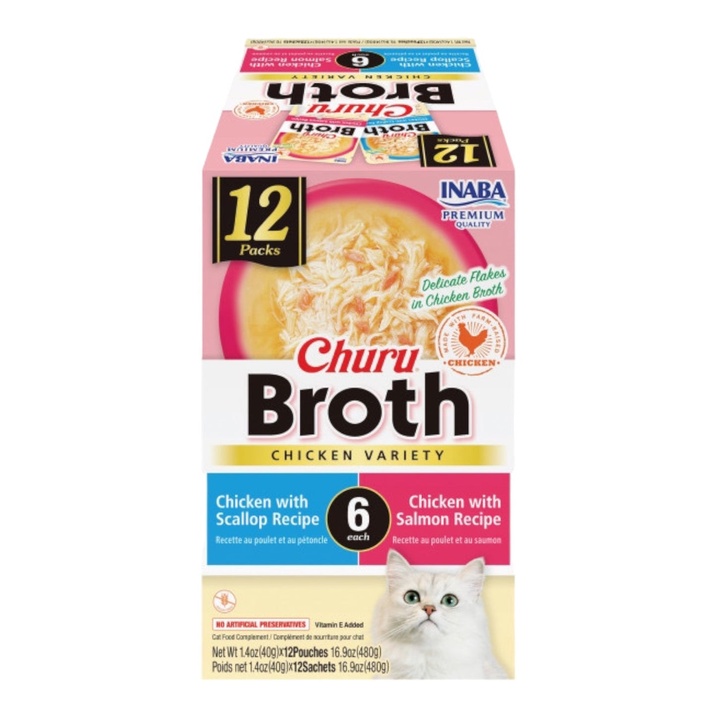 Inaba Cat Churu Broth Variety 12 Pack Chicken Variety