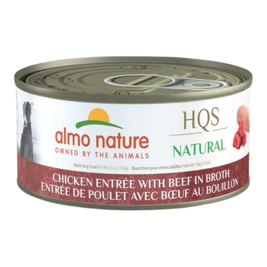 Almo Nature HQS Natural Entrée Dog Food - Chicken With Beef In Broth 156g