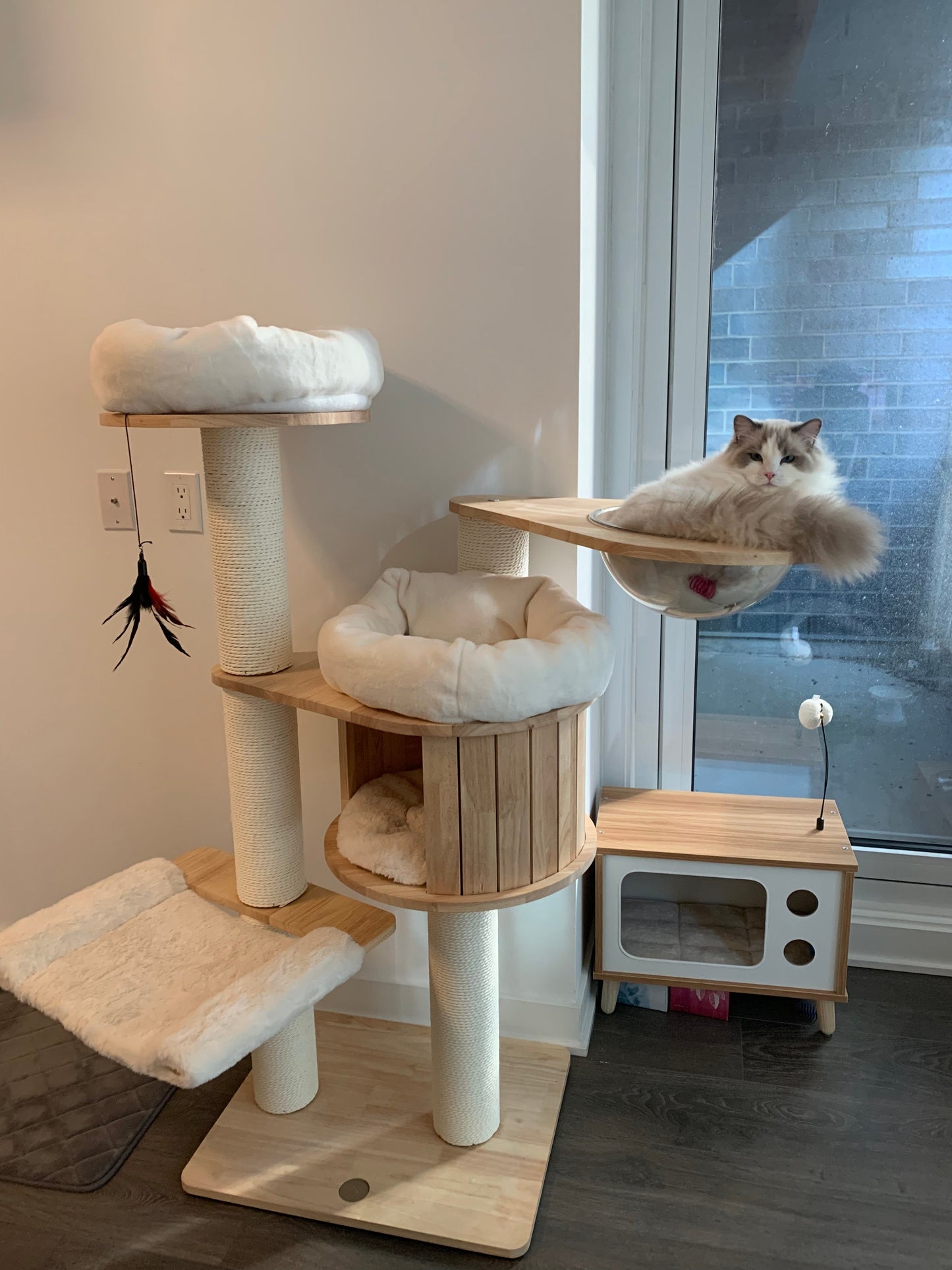 3-Layer Wooden Cat Tree