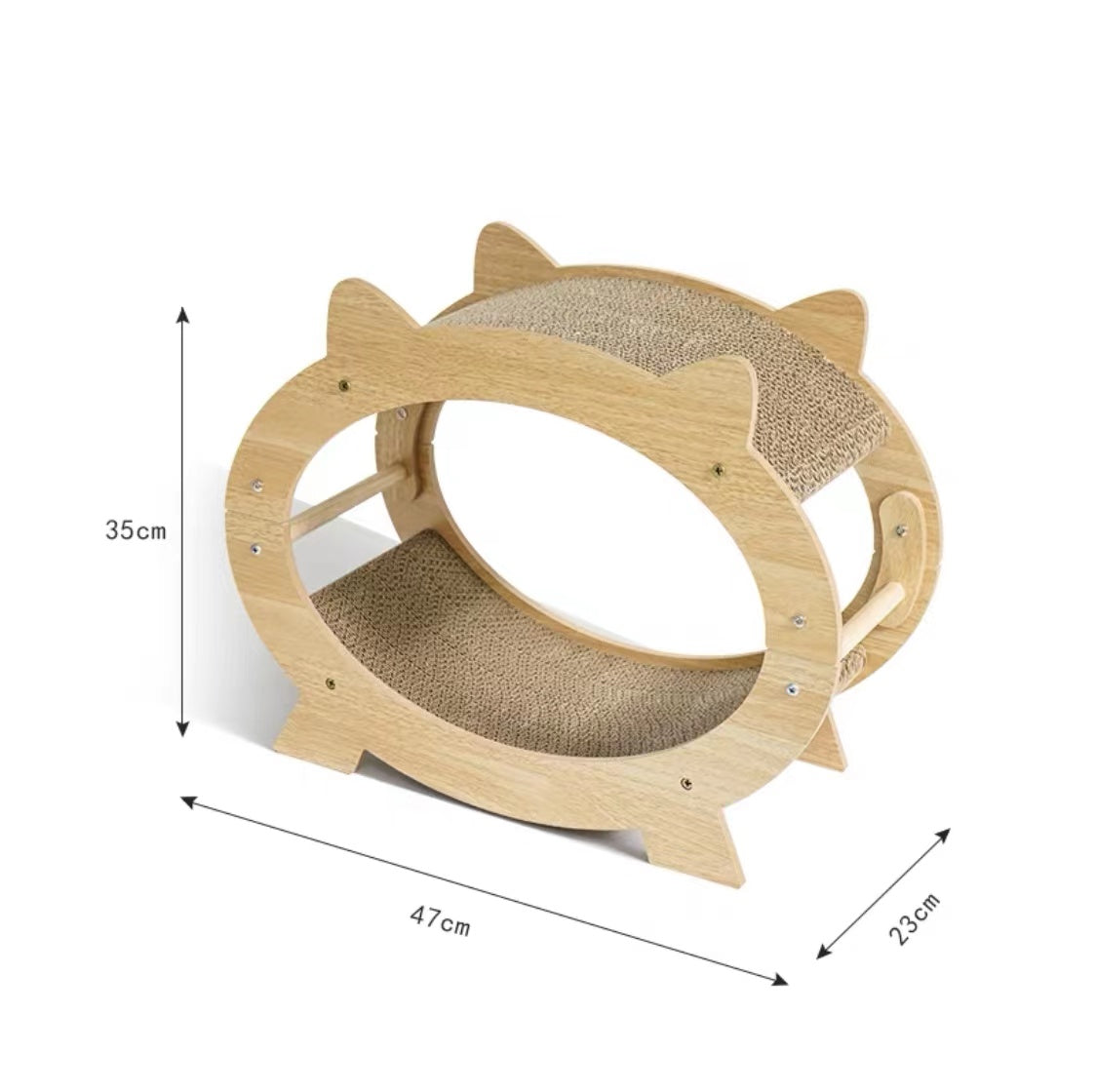 Cat Shape Wooden Scratcher