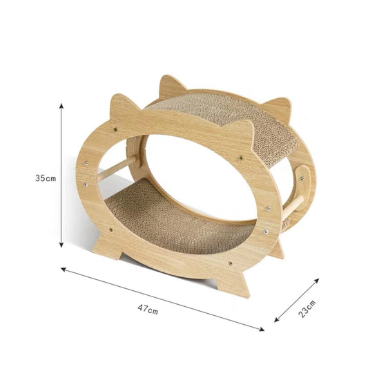 Cat Shape Wooden Scratcher