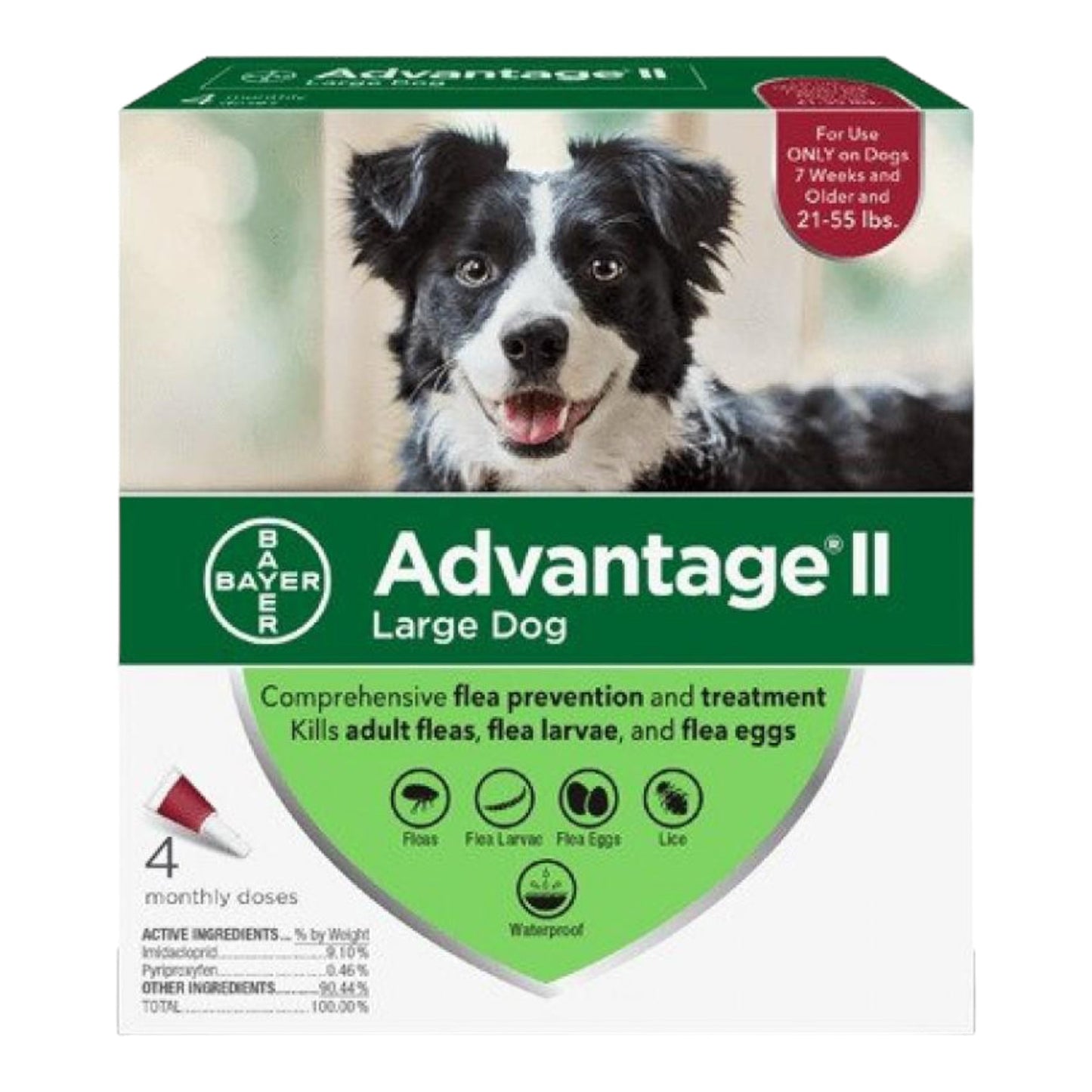 Bayer Advantage II Flea Protection For Dogs 11kg-25kg 4-Dose