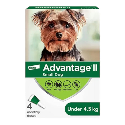 Bayer Advantage II Flea Protection For Dogs  Under 4.5kg 4-Dose