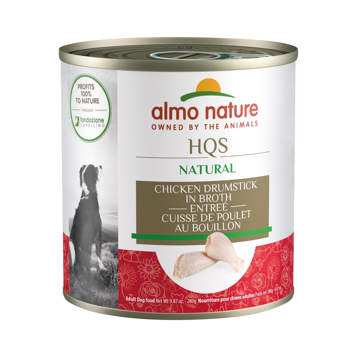Almo Nature HQS Natural Entrée Dog Food - Chicken Drumstick In Broth 280g