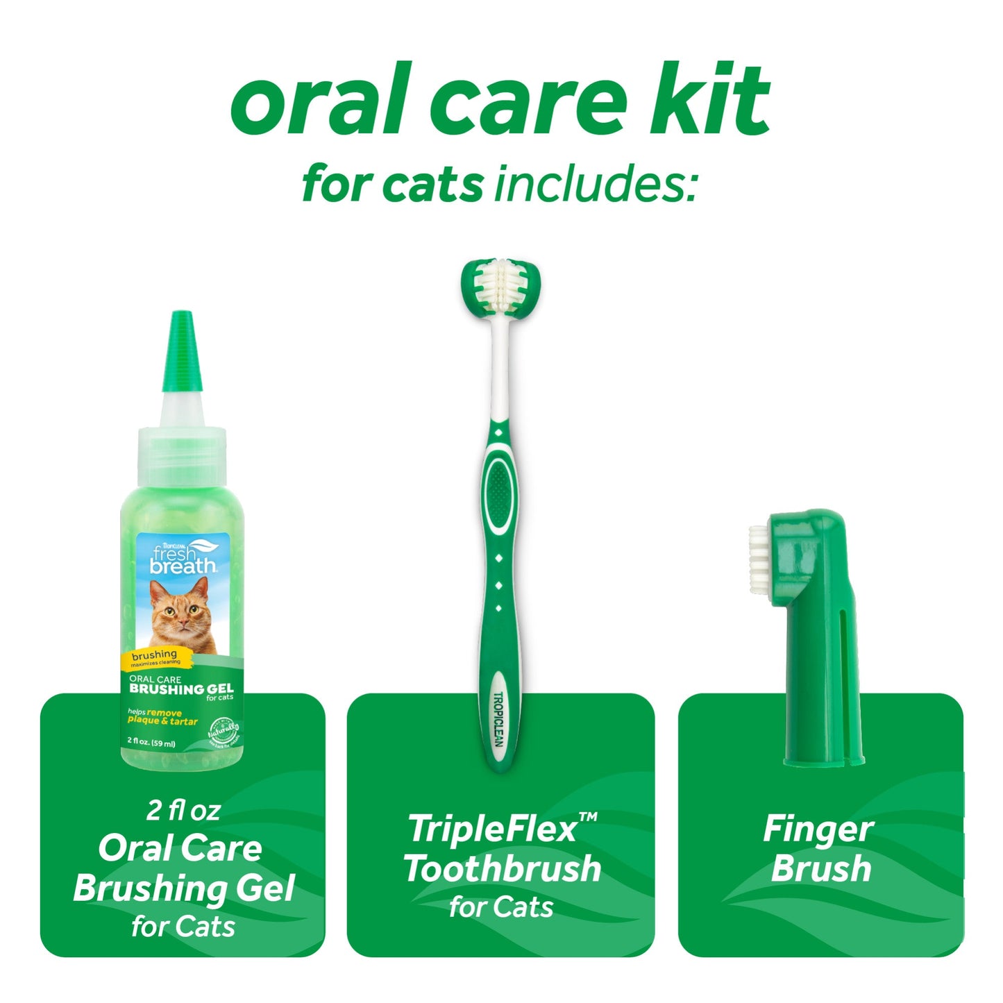 Tropiclean Fresh Breath Oral Care Kit for Cats 2oz
