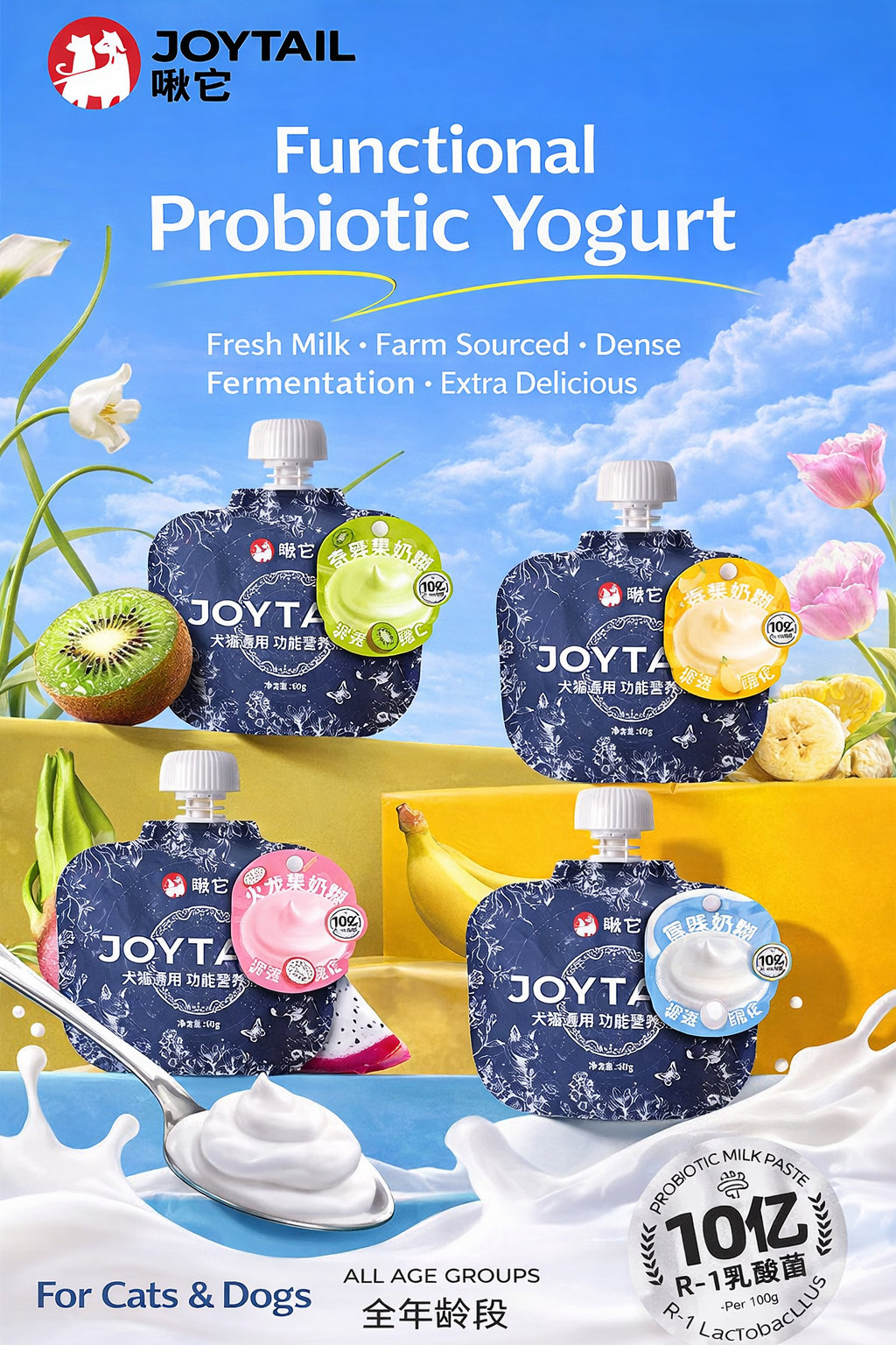 Joytail Functional Milk Puree Meal Pouch for Cats & Dogs