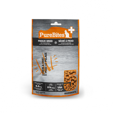PUREBITES SKIN & COAT FORMULA FREEZE DRIED DAILY HEALTH SUPPLEMENT FOR CATS 31G