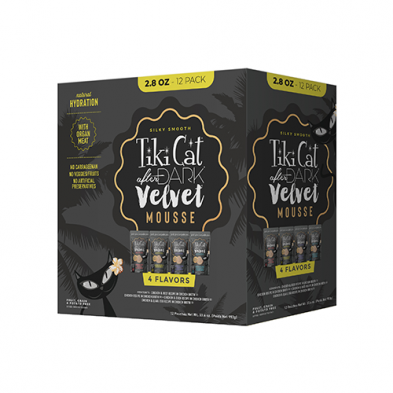 TIKI CAT AFTER DARK VELVET MOUSSE VARIETY PACK WET CAT FOOD 12 X 2.8OZ