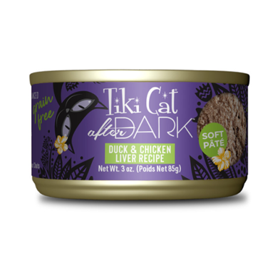 TIKI CAT AFTER DARK PÂTÉ DUCK & CHICKEN LIVER WET CAT FOOD 3 OZ