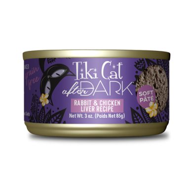TIKI CAT AFTER DARK PÂTÉ RABBIT & CHICKEN LIVER RECIPE WET CAT FOOD 3 OZ