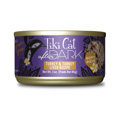 TIKI CAT AFTER DARK PÂTÉ TURKEY & TURKEY LIVER RECIPE WET CAT FOOD 3OZ