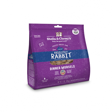 STELLA & CHEWY'S ABSOLUTELY RABBIT FREEZE-DRIED RAW DINNER MORSELS CAT FOOD 8 OZ