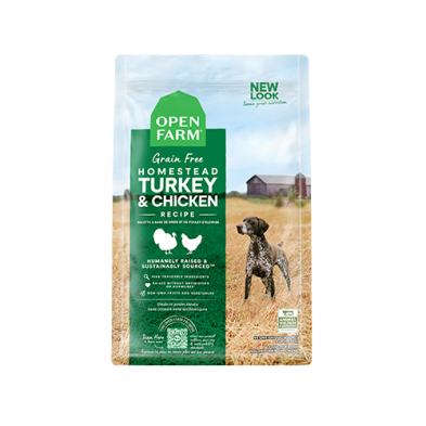OPEN FARM HOMESTEAD TURKEY & CHICKEN DRY DOG FOOD 4LB