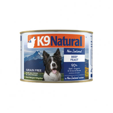 K9 NATURAL NEW ZEALAND BEEF FEAST IN NEW ZEALAND WATER GRAIN FREE WET DOG FOOD 6 OZ