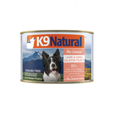 K9 NATURAL NEW ZEALAND LAMB & KING SALMON FEAST IN NEW ZEALAND WATER GRAIN FREE WET DOG FOOD 6 OZ