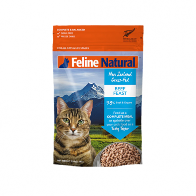 FELINE NATURAL BEEF FEAST FREEZE DRIED CAT FOOD 320GM