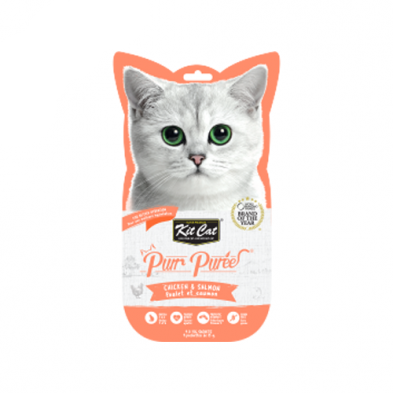 KIT CAT PURR PURÉES CHICKEN & SALMON CAT TREAT 4 X 15GM