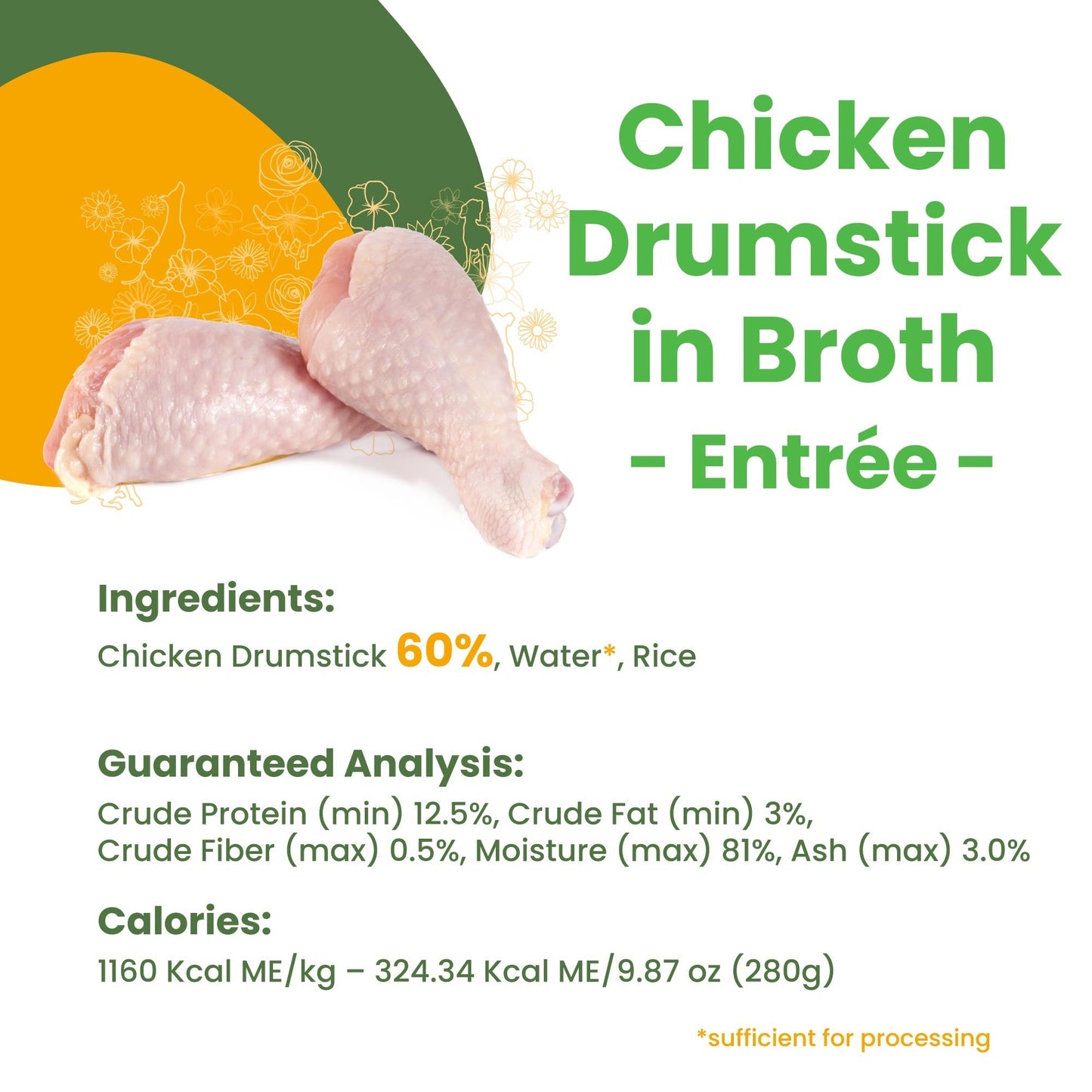 Almo Nature HQS Natural Entrée Dog Food - Chicken Drumstick In Broth 280g