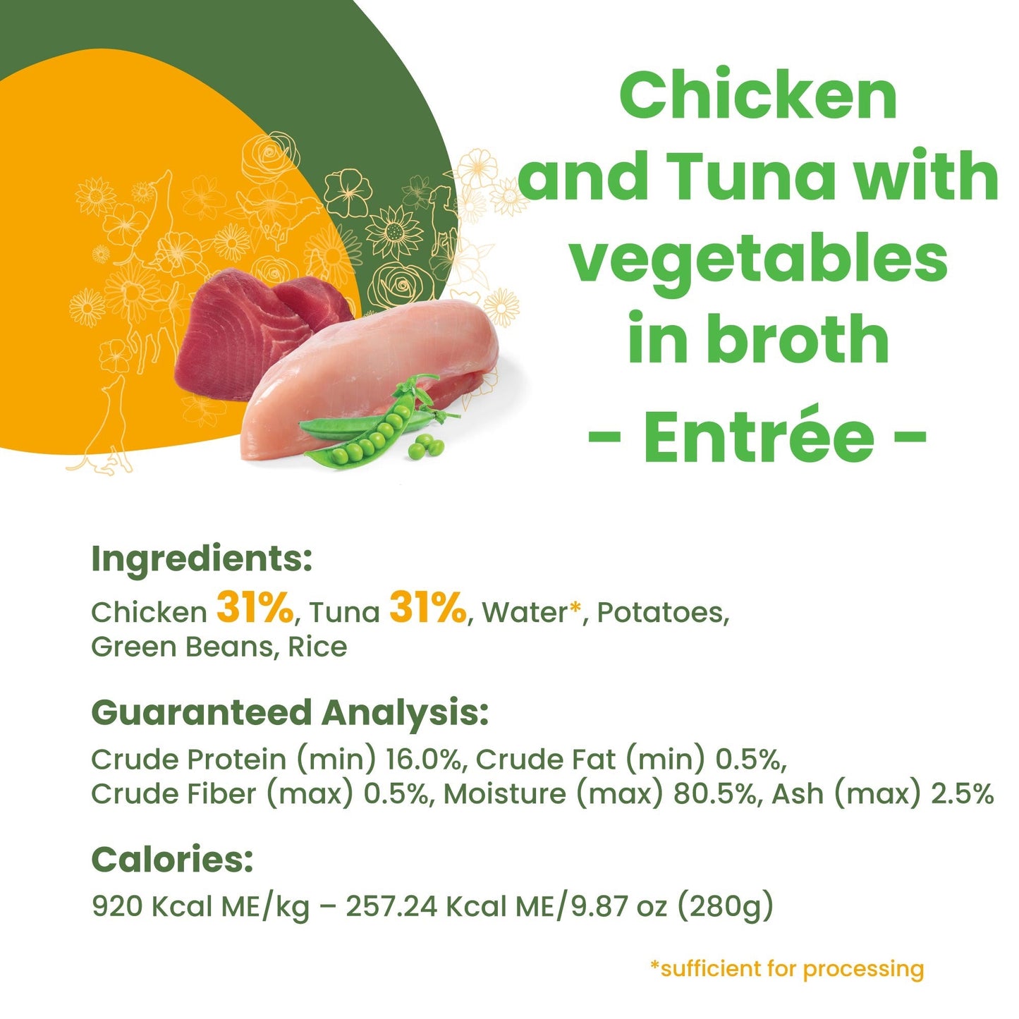 Almo Nature HQS Natural Entrée Dog Food - Chicken And Tuna With Vegetables In Broth 280g