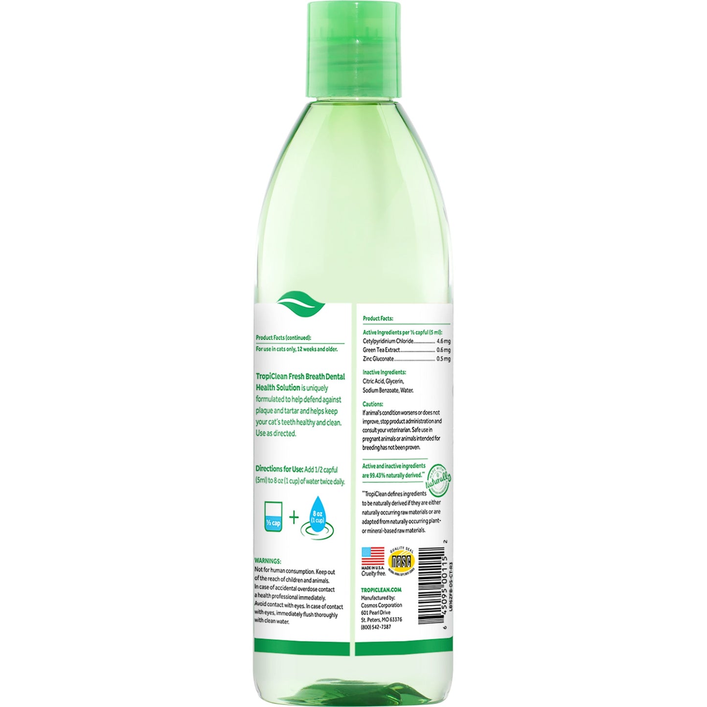 Tropiclean Fresh Breath Dental Health Solution For Cats Cat 473ml